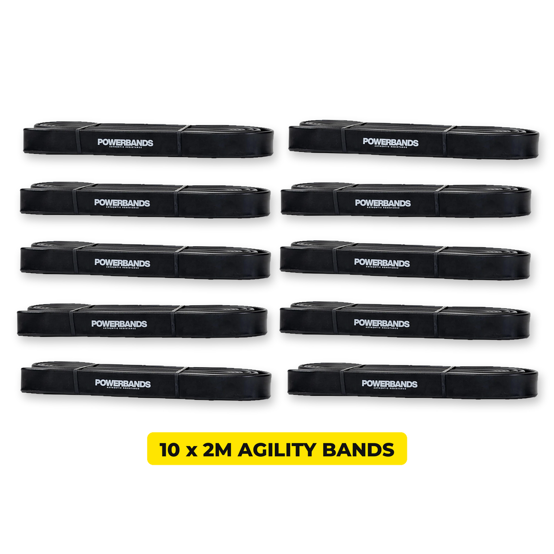 10 x 2M Agility Resistance Bands, POWERBANDS